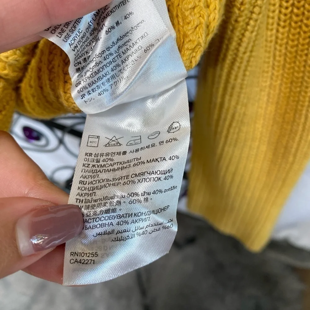 Mustard yellow knit sweater size S by H&M